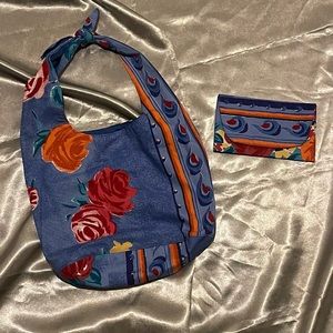 Handcrafted tie strap bag and pouch